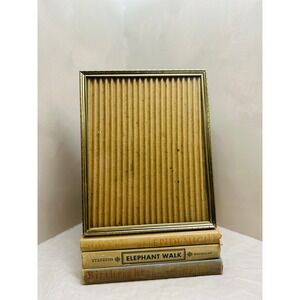 Vintage Stamped Brass 8x10 Frame Ornate Pattern Tabletop Wall Hang